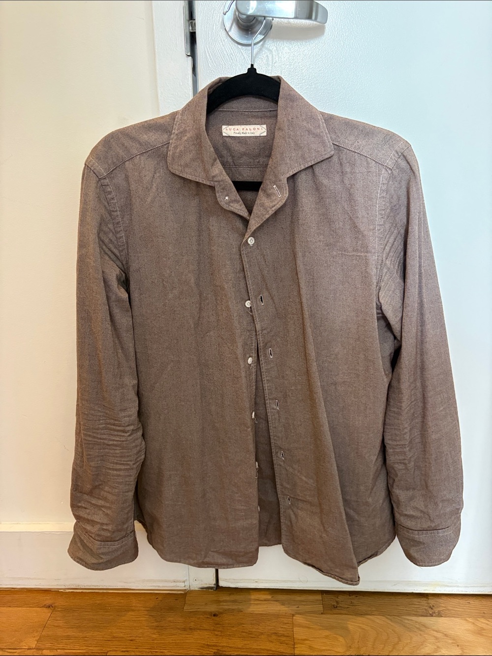 Vacaflora Relaxed Brown Long-Sleeve Casual Button-Down Shirt